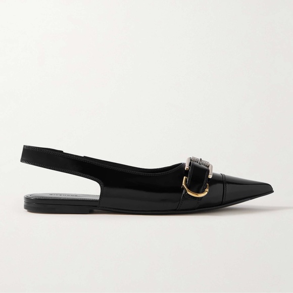 Givenchy Voyou Pointed Toe Slingback Ballet Flat Black 39.5 NEW - Picture 1 of 17